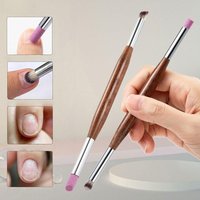 Hot Double-ended Silicone Nail Art Carved Pen 16x1cm Multi-Function Mix Gel Nail Builder Pen DIY Painting/Sculpture Nail Brush