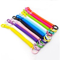 Coil Springs Keychain Stretchy Spiral Spring Coil Retractable Coil Springs Keychain With Metal Clasp Key Chain Holder Lanyard