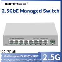 Commutateur géré 2.5GbE 8 ports 2.5GBASE-T commutateur réseau 10G SFP + fente liaison montante Web géré Hub répartiteur Internet sans ventilateur