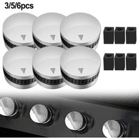 3/5/6PCS Gas Grill Control Knobs Plastic Stove Control Knobs Replacement Nonslip Grip Button D-shaped Valve Stem For BBQ Grills