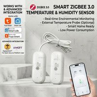 Tuya Zigbee Temperature Humidity Sensor External Temp Probe Smart Home Thermometer Hygrometer For Smart Life Home Assistant Z2M