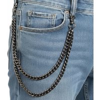 Men Women Double Layer Wallet Chain Hip Hop Punk Jeans Chain Biker Motorcycle Keychain