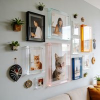 Elegant Purple Picture Frame, Wedding Photo Display Frame, Colorful Acrylic Wall-Mounted Picture Frame, Puzzle Display Frame