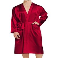 Summer New Men Solid Color Kimono Robe Satin Bathrobe Gown Summer New Sleepwear Loose Pijamas De Hombre Ice Silk Peignoir Homme