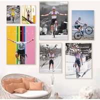 AliExpress Cycling World Champion Tadej Pogacar Posters Sports Prints Mathieu Van Der Poel Canvas Painting Wall Art Picture Home Room Decor