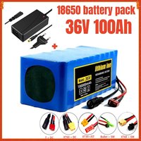 36V 10S4P Battery pack 100000mAh large capacity, 1000W super power battery, including BMS and fuse, equipped with 42V 2A charger