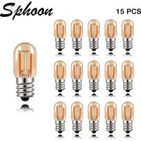 Sphoon 1W Led Tubular Light Bulbs E12 E14 Screw Base Gold Tint Glass Warm White 2200K Dimmable Antiqued Mini Decor Edison Bulb