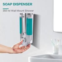 350ml Drill-Free Wall Mounted Liquid Soap Shampoo Dispenser Bathroom Shower Hotel Washroom Essentials