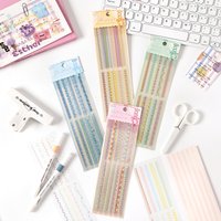 6pcs/lot Kawaii Stationery Stickers Color Card Fundamentals Diary Planner Decorative Sticker Scrapbooking Journal DIY Craft