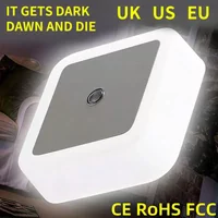 Mini LED Nachtlicht EU/US/UK Stecker Licht Sensor Quadratische Form Nacht Lampe Für Kinderzimmer Schlafzimmer nacht Aisle Korridor 110V 240V