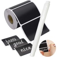 1roll/120pcs Blackboard Stickers Waterproof Chalkboard Kitchen Spice Label Sticker Home Jars Bottles Tags With White Marker.