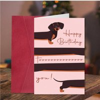 1 Fun Dachshund Funny Birthday Card with Envelope - Unique Puppy Design Paper Card, Suitable for Family, Friends & Loved Ones