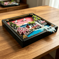 1892PCS Art And Life Japanese Cherry Blossom Landscape Model Building Blocks Diy Creative Toy Adornment Christmas Gift
