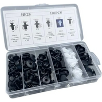 100PCS Plastic Car Body Trim Clips Universal Car Bumper Clips Rivets Fasteners Push Retainer Kit Auto Push Pin Rivets Set with
