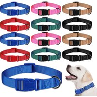 Adjustable Nylon Dog Collar Durable Basic Dog Collar for Small Large Dogs French Bulldog Safety Walking Training Pet Supplies