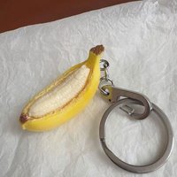 No More Stress! Try Lying Flat! Creative Handmade Banana Boat Healing Pendant Keychain Student Backpack Decoration