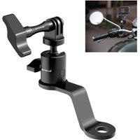 PULUZ Motorcycle Rearview Mirror Aluminum Alloy Action Camera Holder Mount Camera Support