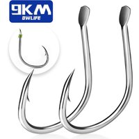 9KM Live Bait Hooks Saltwater Fishing Hooks 25~100Pcs Eyeless Fishing Hooks Wide Gap Catfish Hook Octopus Circle Hooks Barb Hook