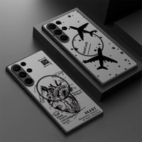 Creative Airplane Print Magnetic For Magsafe Case For Samsung Galaxy S25 Edge S26 S23 S24 Ultra S25 FE S22 Plus Capa Matte Cover