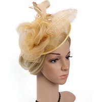 Women Ascot Fascinator Hat Feather Mesh Headband with Clip Reversible Kentucky Derby Photography for Ladies Tea Party