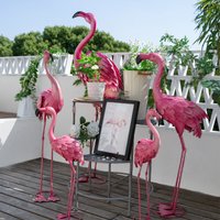 Gardening Large Flamingo Statues Decoration Iron Art Creative Outdoor For Garden Holiday Cottage Country House Ornaments Decor
