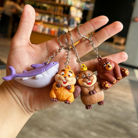 Cute Cartoon Beaver Whale Bear Keychain Creative Animal Pendant Bag Ornament Car Key Ring Gift For Friends
