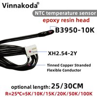 1PCS NTC Thermistor Temperature Sensor B3950 5K 10K 15K 20K 50K 100K 1% Air Probe Air Conditioning Probe 25/30CM