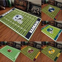 American Football Field Pattern Team Carpet Anti Slip Carpet Sport Fan HomeDecorationLiving Room Sofa Game RoomGreen Floor Mat