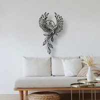 Elegant Phoenix Wings Metal Wall Art Modern Minimalist Sculpture for Living Room Home Decor