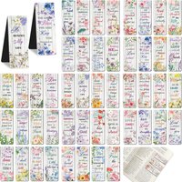 48PCS/96PCS Inspirational Religious Flower Designs Bookmarks | Christian Scripture Bookmarks for Bible Study, Scripture Journali
