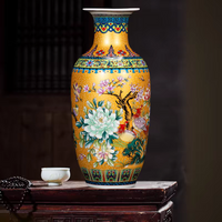Jingdezhen-Enamel Colored Vases, Ceramic Decorative Vase, Antique Crafts, Office Furniture, Ornaments Articles, Jingdezhen