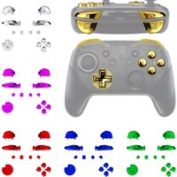 eXtremeRate DIY Replacement Full Set Buttons with Tools for Nintendo Switch Pro, Repair ABXY D-pad ZR ZL L R Keys -Glossy Series