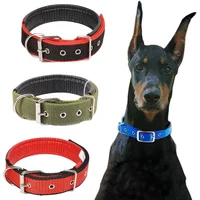 Durable Padded Puppy Big Dog Collars for Small Large Dogs Adjustable Nylon Collar Pet Accessories Greyhound Wheeling Supplies
