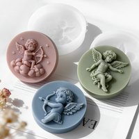 Valentine's Day Cupid Little Angel Silicone Mold Handmade Aroma Candle Plaster Molds DIY Chocolate Cookies Candy Baking Mould