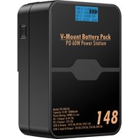 Vmount V Lock PD150 Battery 10000mAh V-mount Battery with 65W USB-C Cable For Sony Blackmagic Camcorder Camera LED Light