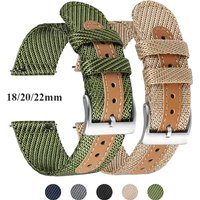 Nylon Canvas Watch Strap Men Women 18mm 20mm 22mm for Samsung Galaxy Watch 7/6/5/4/3 Quick Release Bracelet for Huawei Watchband