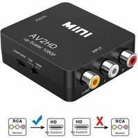 Adaptateur Compatible AV/RCA vers HDMI, convertisseur vidéo 1080P, MINI CVBS, boîtier de convertisseur pour projecteur HDTV, décodeur DVD