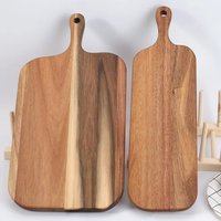 Double sided usable wooden chopping board with handle end cutting board, steak plate, circular plate, cheese bread tray, pizza b
