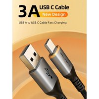 CABLETIME 3A USB C to USB A Cable USB 3.0 Fast Charging 480Mbps Nylon Cable for Samsung HUAWEI Smart Phone Durable Cable