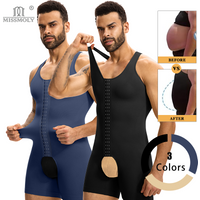 Miss Moly Men Open Crotch Bodysuit Compression Shapewear Underwear Tummy Control Full Body Shaper High Stretch Slimming Vest