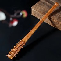 39.5CM Golden Sandalwood Horse Whip Spanking Paddle Equestrian Riding Bat for Discipline And Training