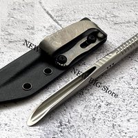 Multifunctional Straw TC4 Titanium Alloy CrowbarTea Knife Prick Pry Bar With K Sheath Titanium Waist Clip EDC portable tool