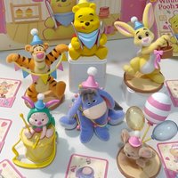 New Genuine Winnie The Pooh Carnival Party Blind Box Flocked Collectible Figure Desktop Decoration Gifts For Fans in stock