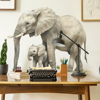 Tropical Safari Elephants Wall Stickers DIY Animals Vinyl Wallpaper Self-adhesive for Kids Room Living Room Nursery Decoration