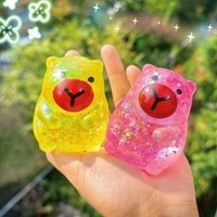 Capybara Squishy Glitter Golden Powder Malt Sugar Squeeze Toy Stress Relief Decompression Vent Ball Anti Anxiety For Adult