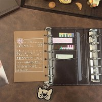Vintage Brown Black Notebook 6 Hole Loose Leaf Detachable Binder Cover Planner Blank A7 Inner Pages Creative DIY Diary Journal