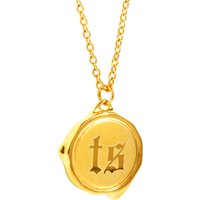 JINHUI Wax Seal Necklace For Women Stainless Steel Metal TS Letter Initial Pendant Necklace Geometry Chain Jewelry Wholesale New