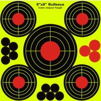 JOAXOR Splatter Targets Stickers Self Adhesive Shooting Targets Bullseye Shot with Bright Yellow Effect 8x8 Inch