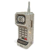Alizekerr Cellphone Shaped Diamond Evening Bags Women 2025 Gorgeous Bling Rhinestone Metallic Purses And Handbags Wedding Party