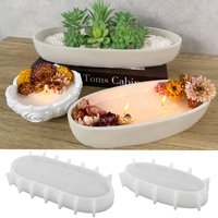 Beton Oval Kerze Glas Silikon Form DIY Schiff Form Handwerk Blumentopf Herstellung Gips Zement Lagerung Box Casting Formen Wohnkultur